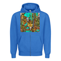 True Royal western bull skull and cactus seamless pattern Zipper Hoodie - BundleAndBundleShop