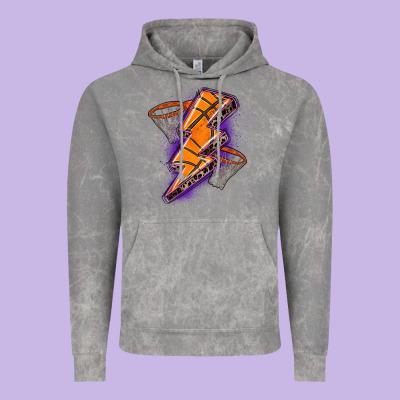Basketball Lightning Bolt Vintage Hoodie Designed By Zillion Design Studio