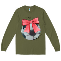 Army Green coquette soccer bow Long Sleeve Tee - JahusDesignShop