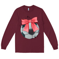 Burgundy coquette soccer bow Long Sleeve Tee - JahusDesignShop
