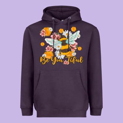 Be You Tiful Heavyweight Hoodie Designed By Maliassmallbusiness