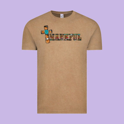 Thankful Pumpkin Cross Vintage Tee Designed By Ranaportraitstore