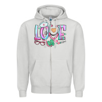Dove Grey love nurse Zipper Hoodie - BundleAndBundleShop