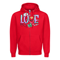 Red love nurse Zipper Hoodie - BundleAndBundleShop