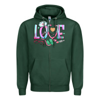 Sports Green love nurse Zipper Hoodie - BundleAndBundleShop