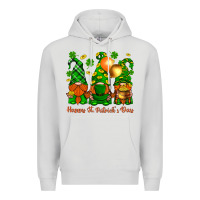 Dove Grey happy st. patricks day with gnomies Premium Hoodie - BundleAndBundleShop