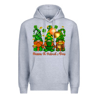 Heather Grey happy st. patricks day with gnomies Premium Hoodie - BundleAndBundleShop