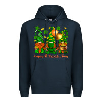 Navy happy st. patricks day with gnomies Premium Hoodie - BundleAndBundleShop