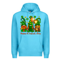 Ocean Blue happy st. patricks day with gnomies Premium Hoodie - BundleAndBundleShop