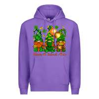 Purple happy st. patricks day with gnomies Premium Hoodie - BundleAndBundleShop