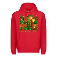 Red happy st. patricks day with gnomies Premium Hoodie - BundleAndBundleShop