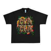 Black floral leopard mama Urban Heavy Tee - Zillion Design Studio