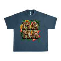 Midnight Navy floral leopard mama Urban Heavy Tee - Zillion Design Studio