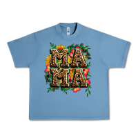 Pebble Blue floral leopard mama Urban Heavy Tee - Zillion Design Studio