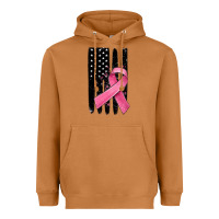 Meerkat breast cancer ribbon american flag Heavyweight Hoodie - MaliasSmallBusiness
