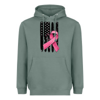 Sage breast cancer ribbon american flag Heavyweight Hoodie - MaliasSmallBusiness