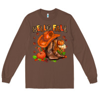 Chestnut hello fall pumpkins  cowgirl  and roses Long Sleeve Tee - AdoDesignShop