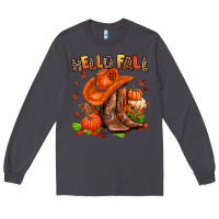 Smoke hello fall pumpkins  cowgirl  and roses Long Sleeve Tee - AdoDesignShop