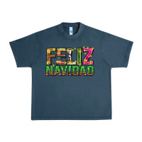 Midnight Navy feliz navidad with pattern Urban Heavy Tee - texasbilliewilder