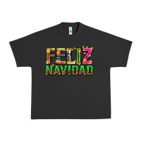Pigment Black feliz navidad with pattern Urban Heavy Tee - texasbilliewilder