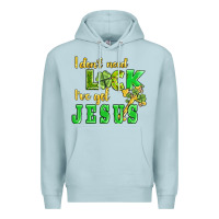 Blue Mist i dont need luck i have got jesus Premium Hoodie - AdoDesignShop