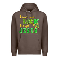 Coffee i dont need luck i have got jesus Premium Hoodie - AdoDesignShop