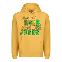Mustard i dont need luck i have got jesus Premium Hoodie - AdoDesignShop