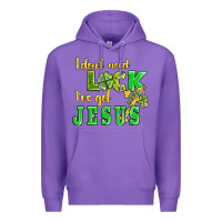 Purple i dont need luck i have got jesus Premium Hoodie - AdoDesignShop