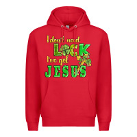 Red i dont need luck i have got jesus Premium Hoodie - AdoDesignShop