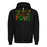 Black i believe in santa paws christmas Zipper Hoodie - Jasminsmagicworld
