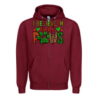 Burgundy i believe in santa paws christmas Zipper Hoodie - Jasminsmagicworld