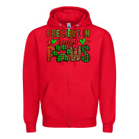 Red i believe in santa paws christmas Zipper Hoodie - Jasminsmagicworld