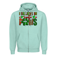 Seafoam i believe in santa paws christmas Zipper Hoodie - Jasminsmagicworld