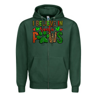 Sports Green i believe in santa paws christmas Zipper Hoodie - Jasminsmagicworld