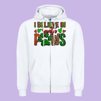 I Believe In Santa Paws Christmas Zipper Hoodie Designed By Jasminsmagicworld