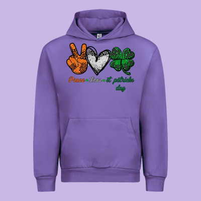 Peace Love St Patrick's Day Urban Hoodie Designed By Bettercallsaul