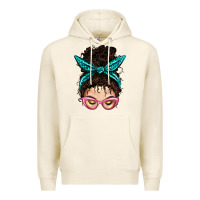 Tofu Messy Curly Bun Mom With Leopard Bandana Premium Hoodie - BundleAndBundleShop