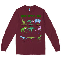 Burgundy god says i am dinosaurs Long Sleeve Tee - JahusDesignShop