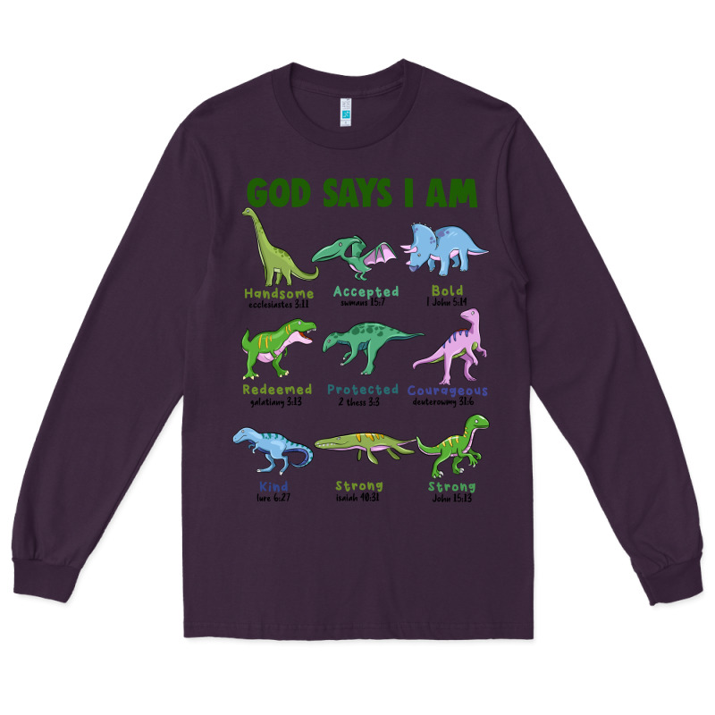 God Says I Am Dinosaurs Long Sleeve Tee by JahusDesignShop | Teevron