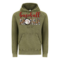Vintage Olive baseball mama with leopard Vintage Hoodie - texasbilliewilder