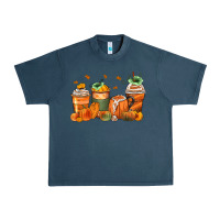 Midnight Navy pumpkins coffee cups Urban Heavy Tee - Zillion Design Studio