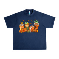 Navy pumpkins coffee cups Urban Heavy Tee - Zillion Design Studio