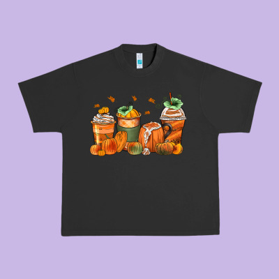 Pumpkins Coffee Cups Urban Heavy Tee Designed By Zillion Design Studio