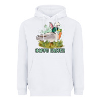 White hoppy easter duck hunting Heavyweight Hoodie - MaliasSmallBusiness