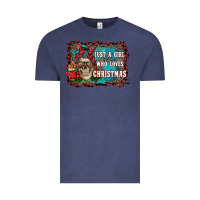 Vintage Denim just a girl who loves christmas Vintage Tee - RanaPortraitStore