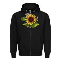 Black sunflower Zipper Hoodie - JahusDesignShop