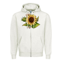 Oatmeal Heather sunflower Zipper Hoodie - JahusDesignShop