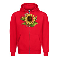 Red sunflower Zipper Hoodie - JahusDesignShop