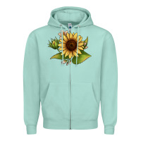 Sunflower Zipper Hoodie | Teevron