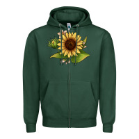Sports Green sunflower Zipper Hoodie - JahusDesignShop